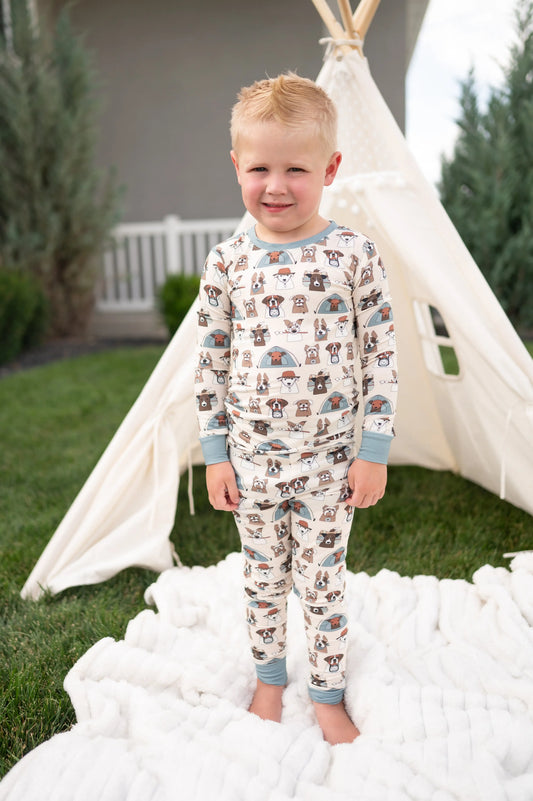 Camp Paws (Long Sleeve PJ) - Blue