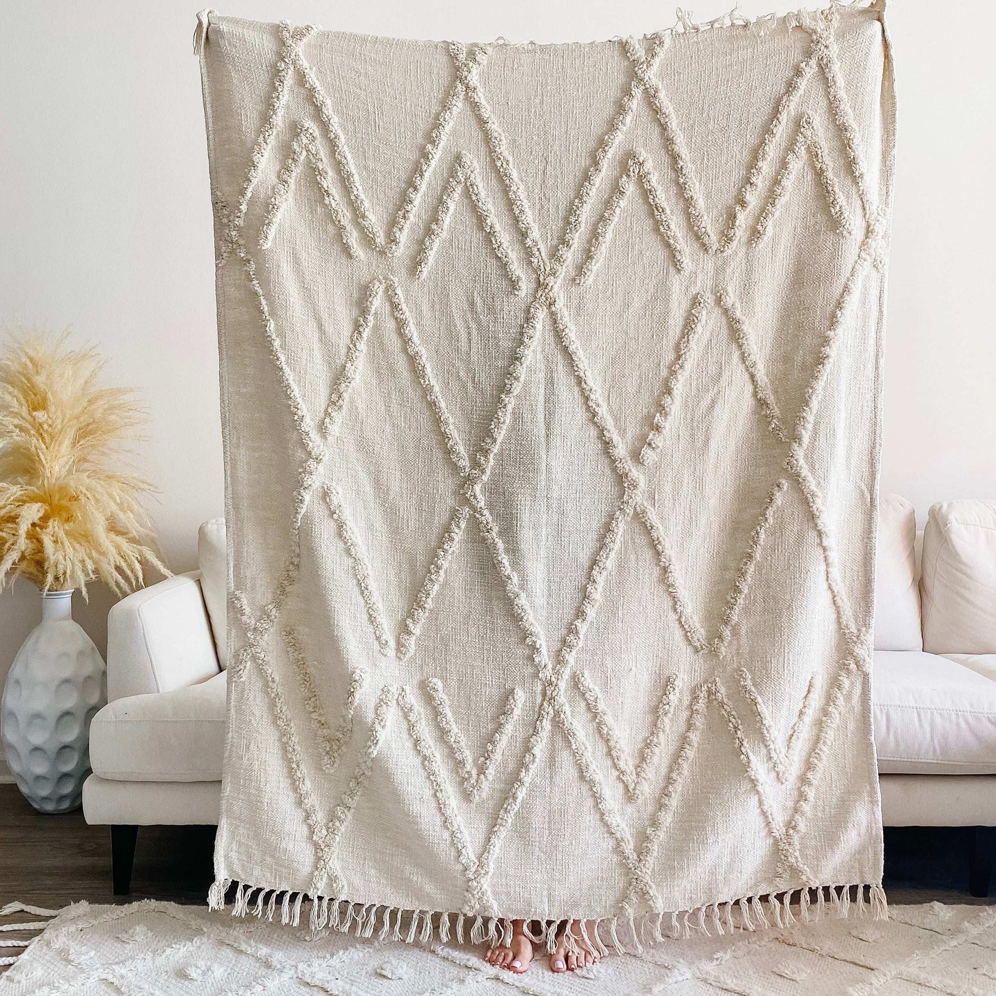 Maya Throw Blanket – Lightweight Neutral Everyday Throw Blanket