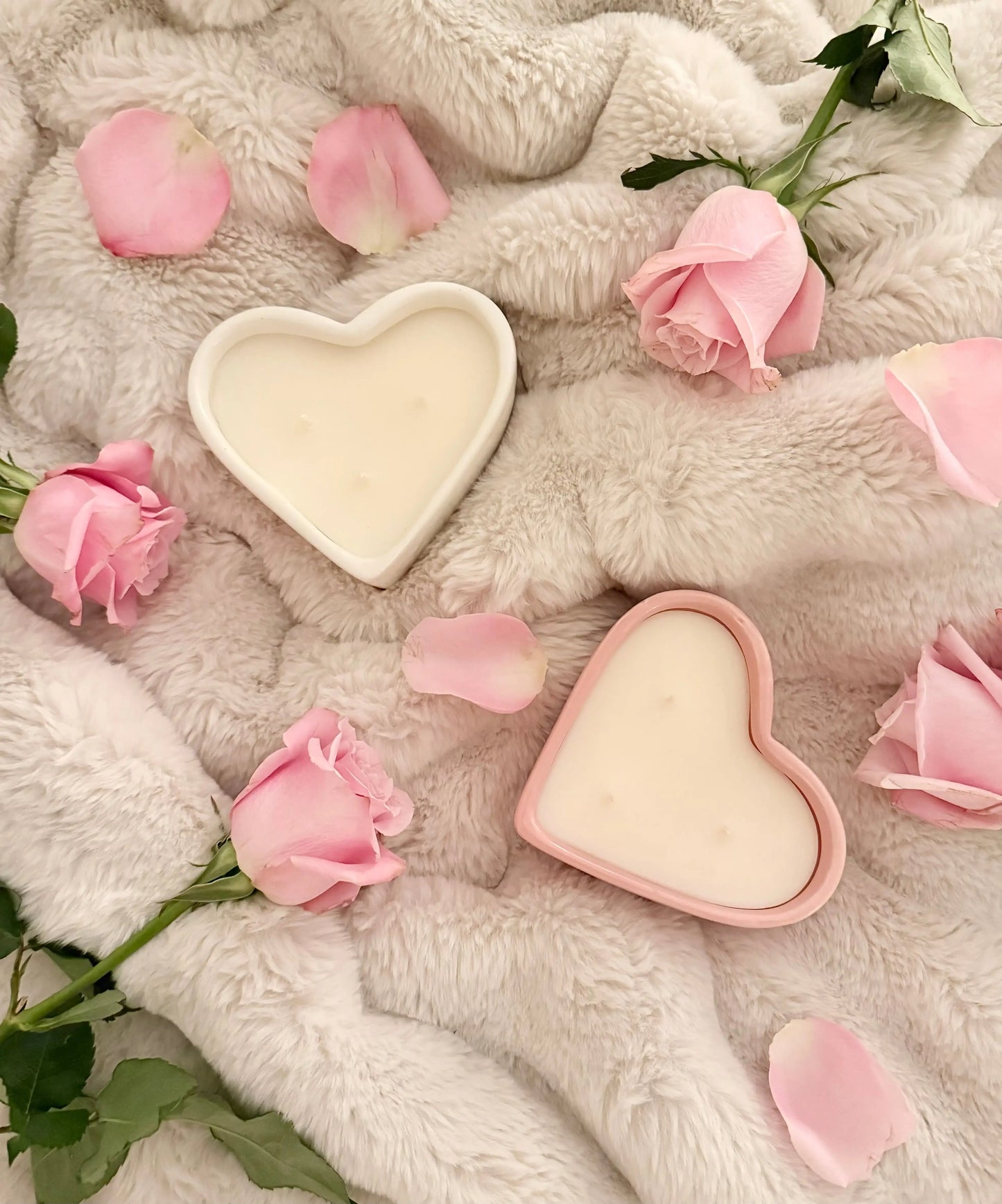Pink Ceramic Heart 11oz Candle