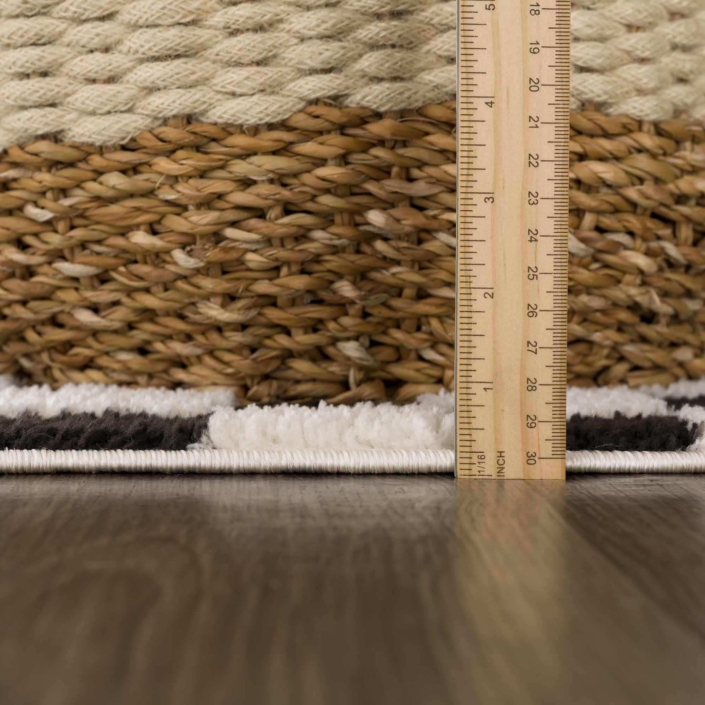 Lajos Black & White Checkered Plush Rug