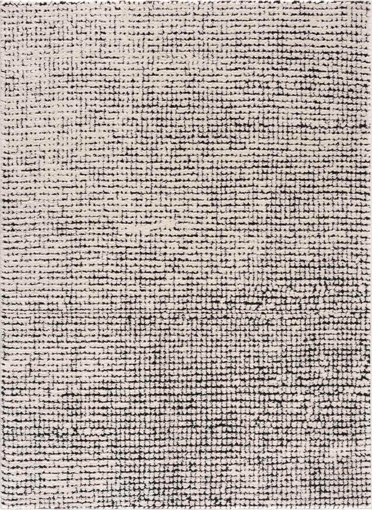 Keita Cream & Black Grid Plush Rug