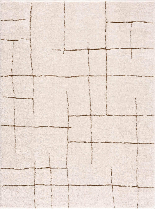 Koume Ivory & Brown Area Rug