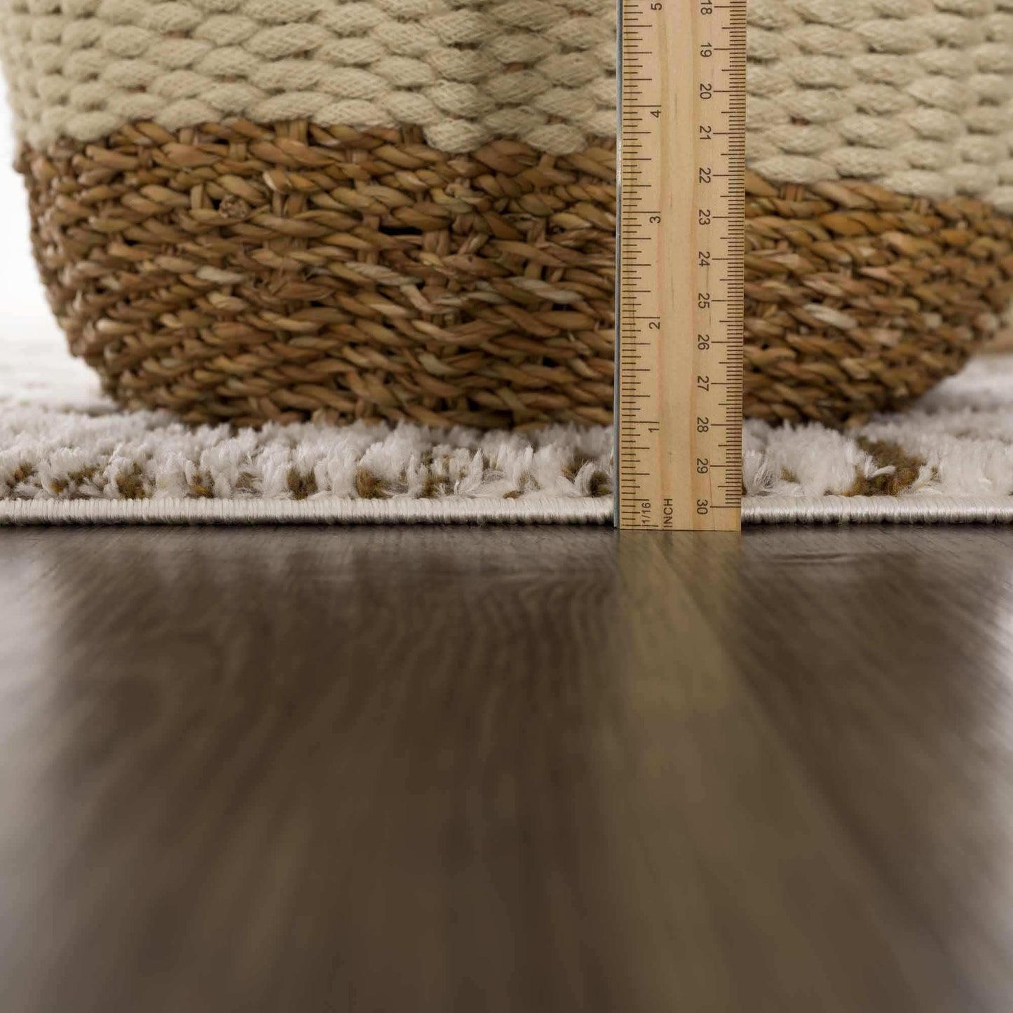 Leryn Brown Checkered Plush Rug