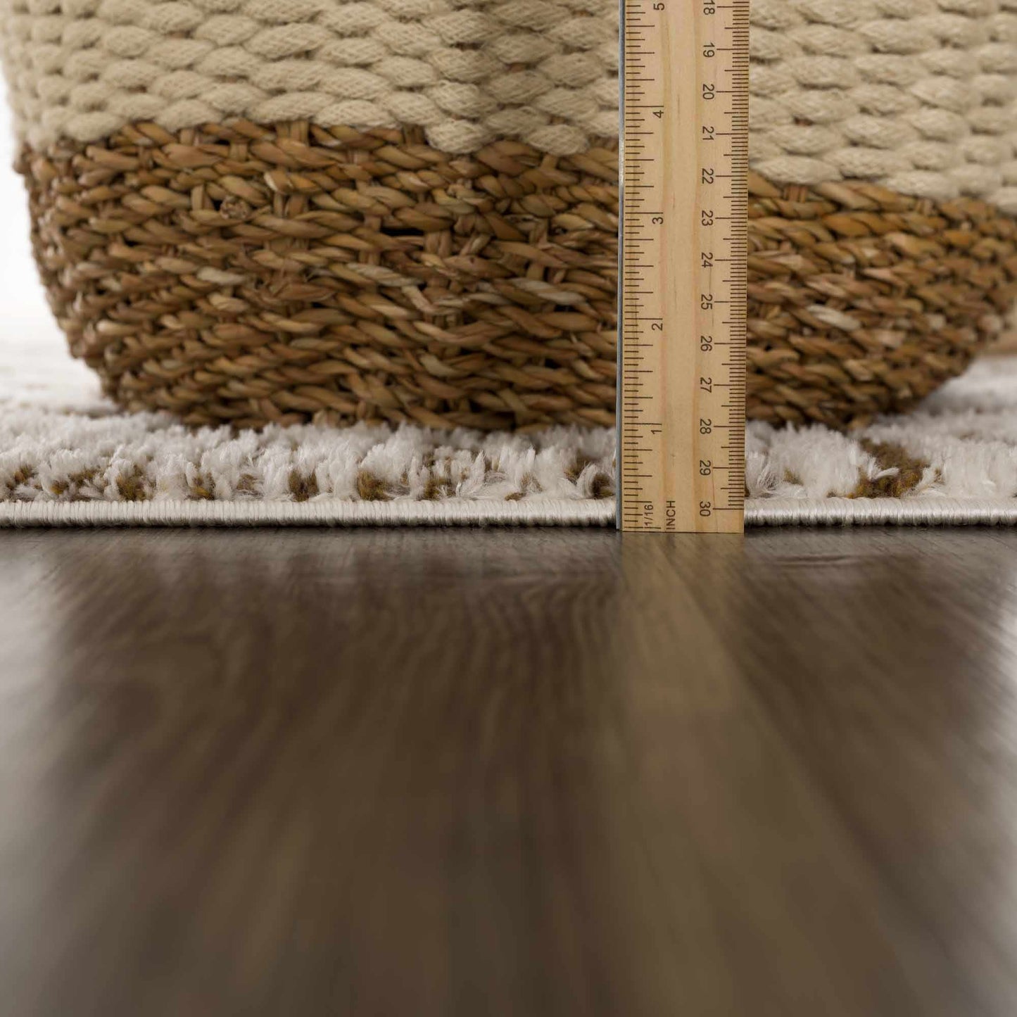 Leryn Brown & White Checkered Area Rug