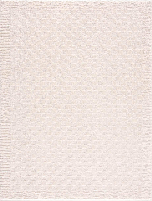 Leryn Ivory Checkered Area Rug