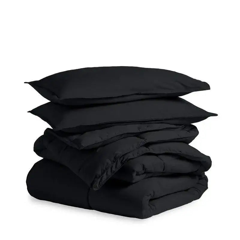 Full/Double size Luxuriously Soft Down Alternative Comforter Set in Black