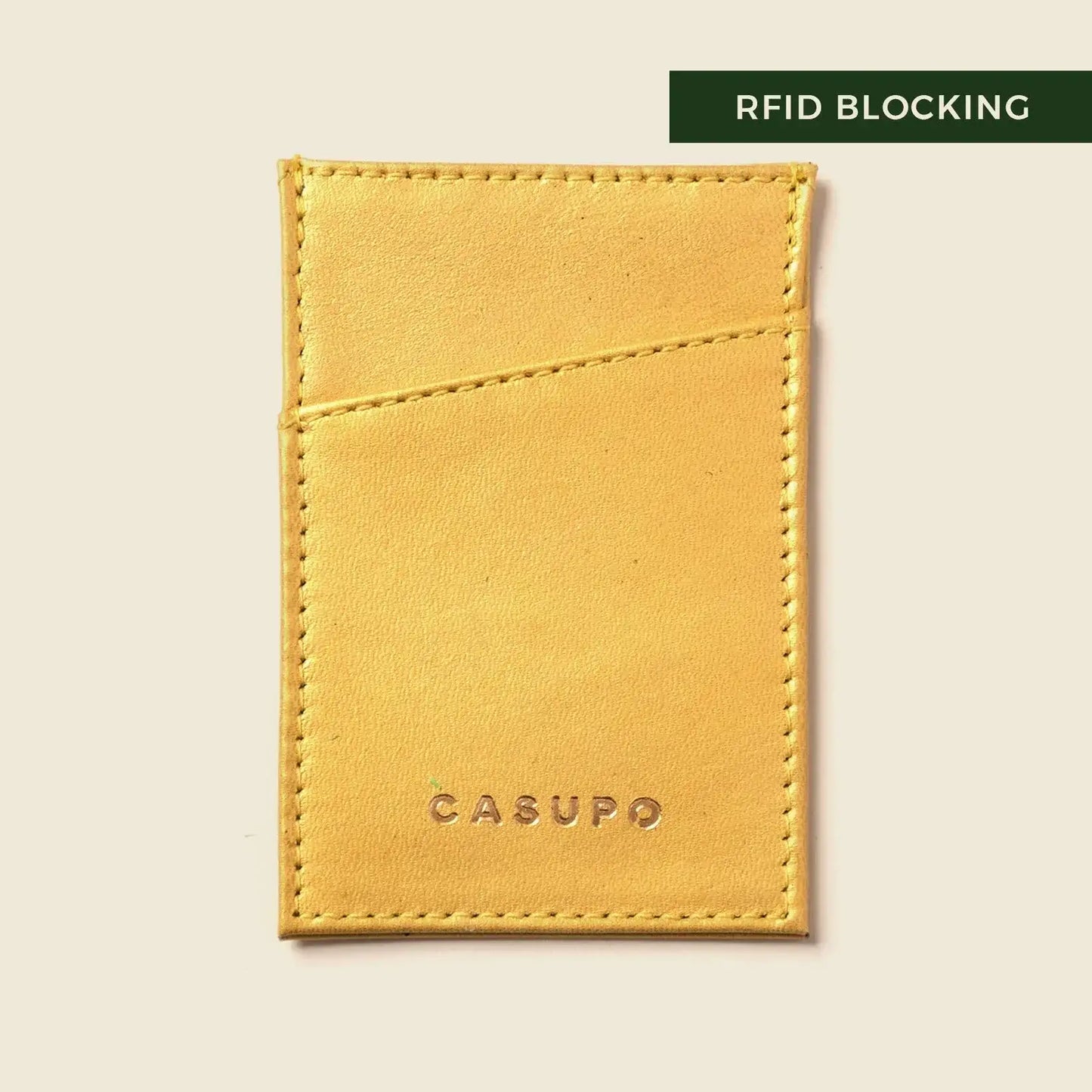 Minimalist Wallet With RFID Protection - Metallic Yellow