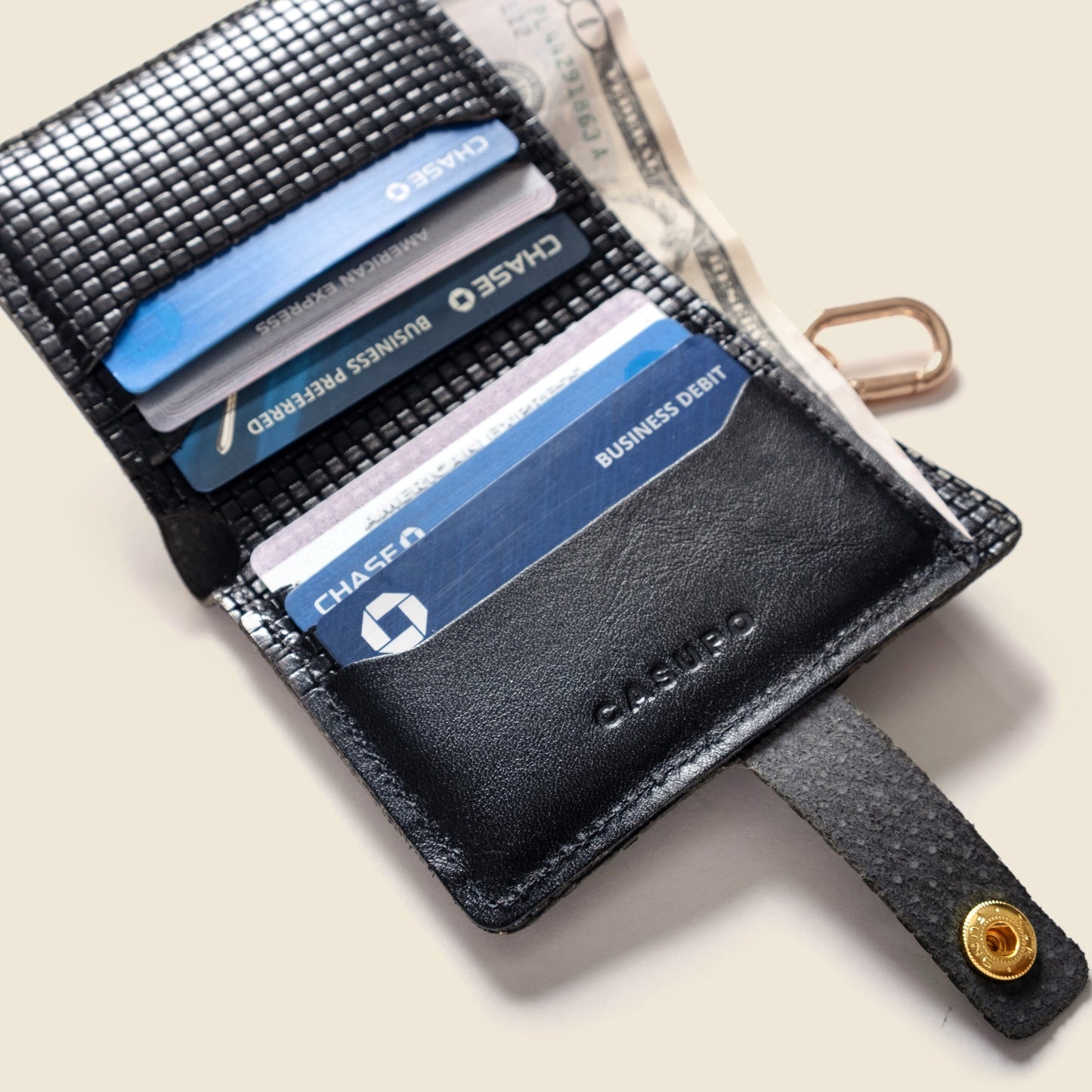 Wallet with Snap and Key Ring - Black Limited Edition