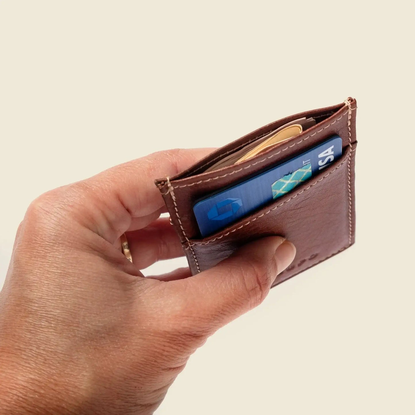 Minimalist Wallet with RFID Protection - Chocolate
