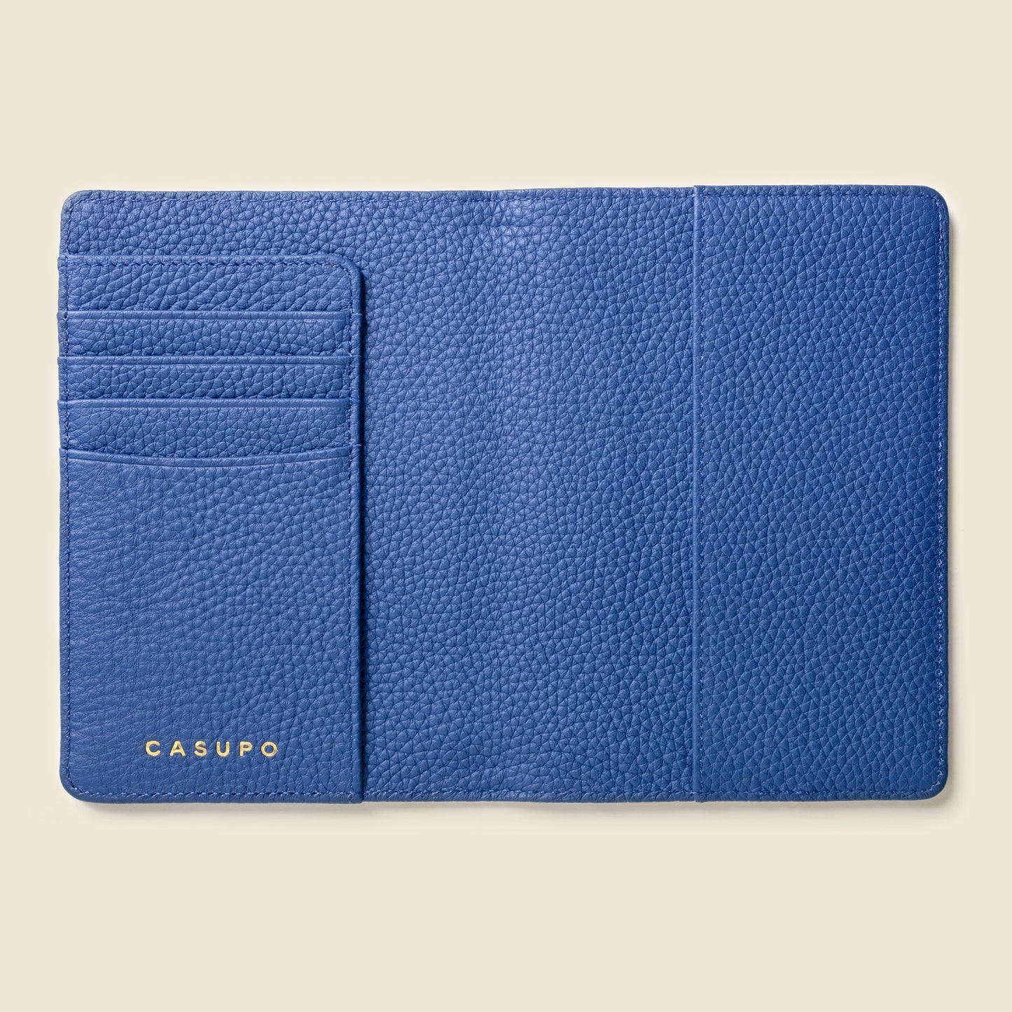 Leather Passport Wallet with RFID Shield- Cobalt