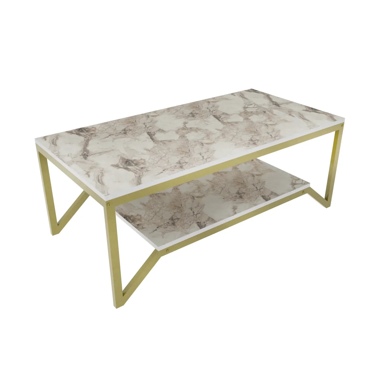 Flora 47" Wide Rectangular Modern Industrial Design Coffee Table | Cocktail Table