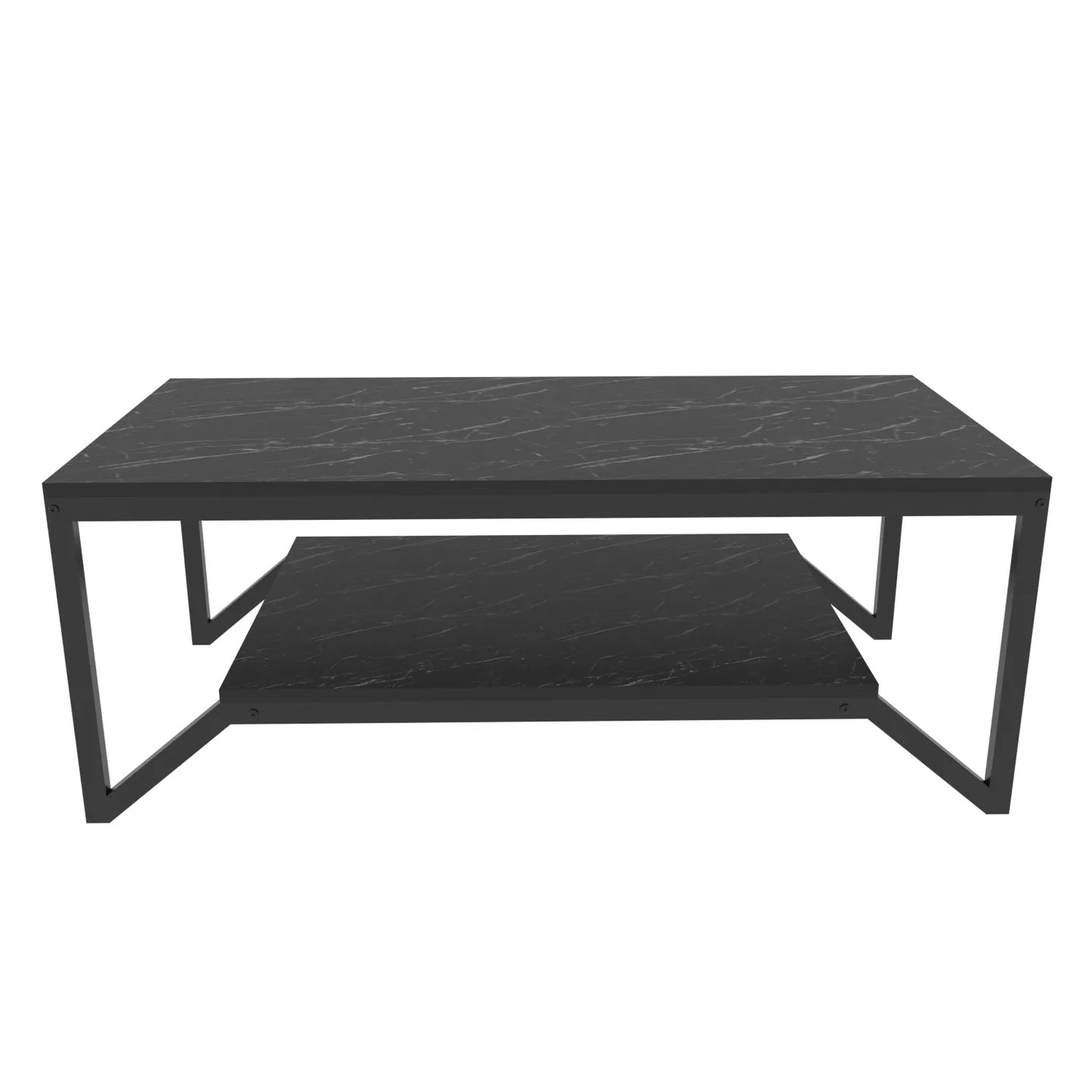 Flora 47" Wide Rectangular Modern Industrial Design Coffee Table | Cocktail Table