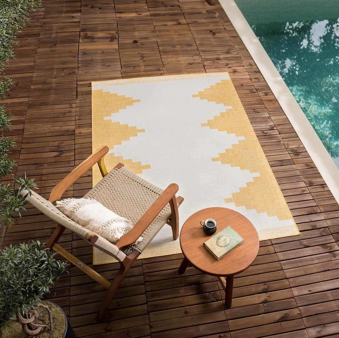 Djugun Yellow Outdoor Rug - Clearance