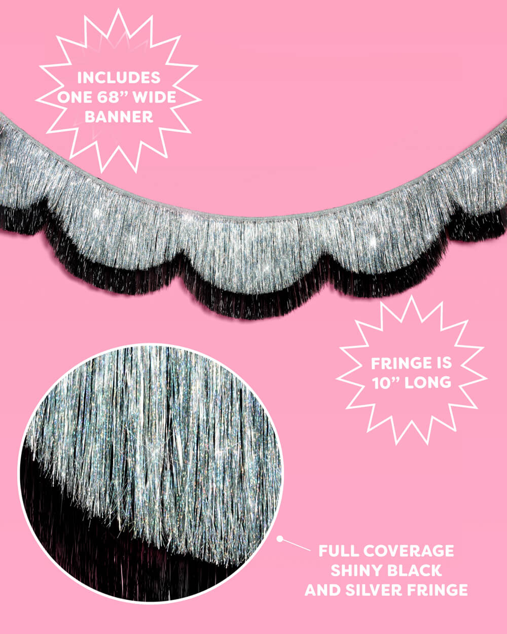 Silver Lining Scallop Fringe - scalloped banner