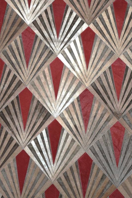 FLAME – Bold Lasered Luxury Rug in Premium Leather