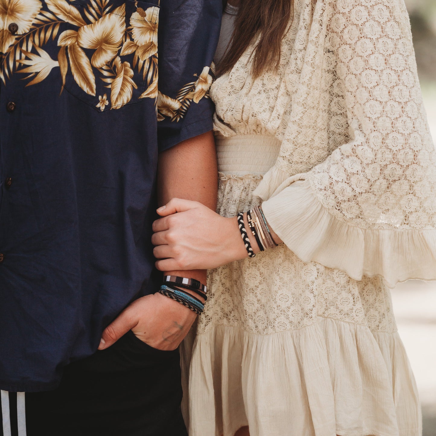 "Focus" Blacks and Golds with Arrow Charm Hair Tie Bracelets