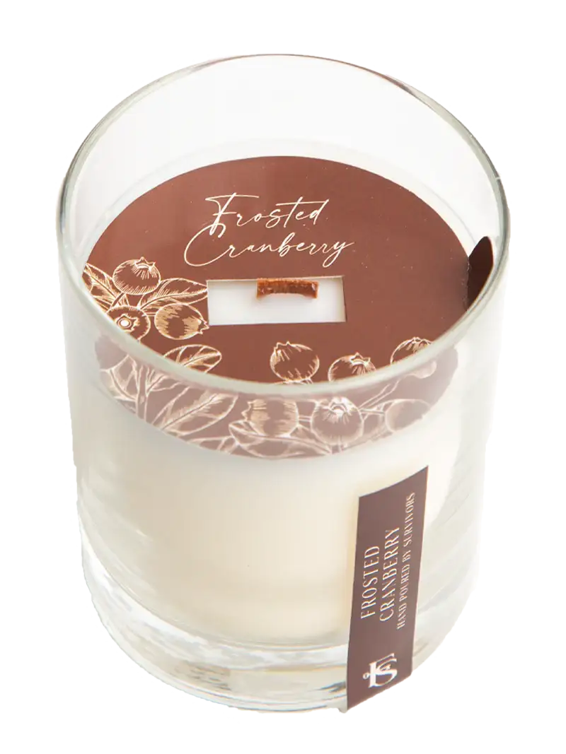 Frosted Cranberry 7.5 oz Wooden Wick Candle