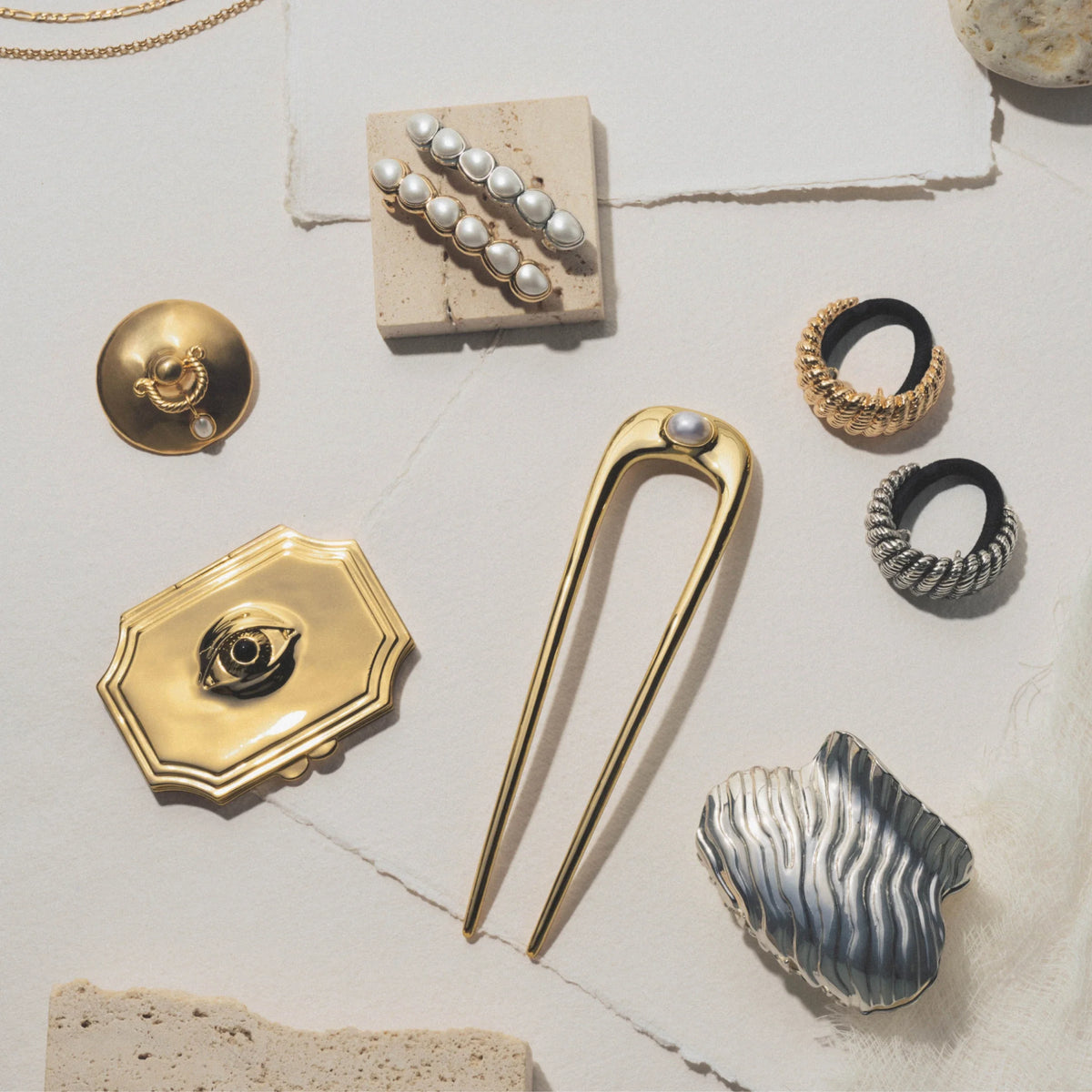 Pierced Pearl Brooch
