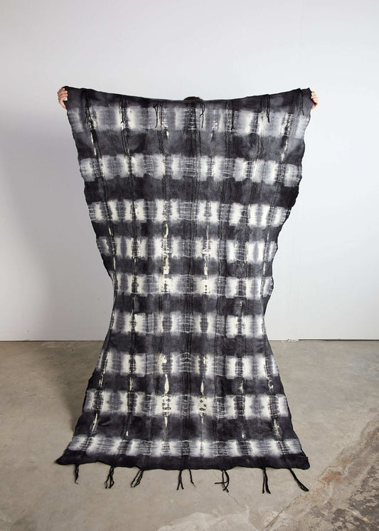 Adire Tye-Dye Lightweight Wool Throw Blanket