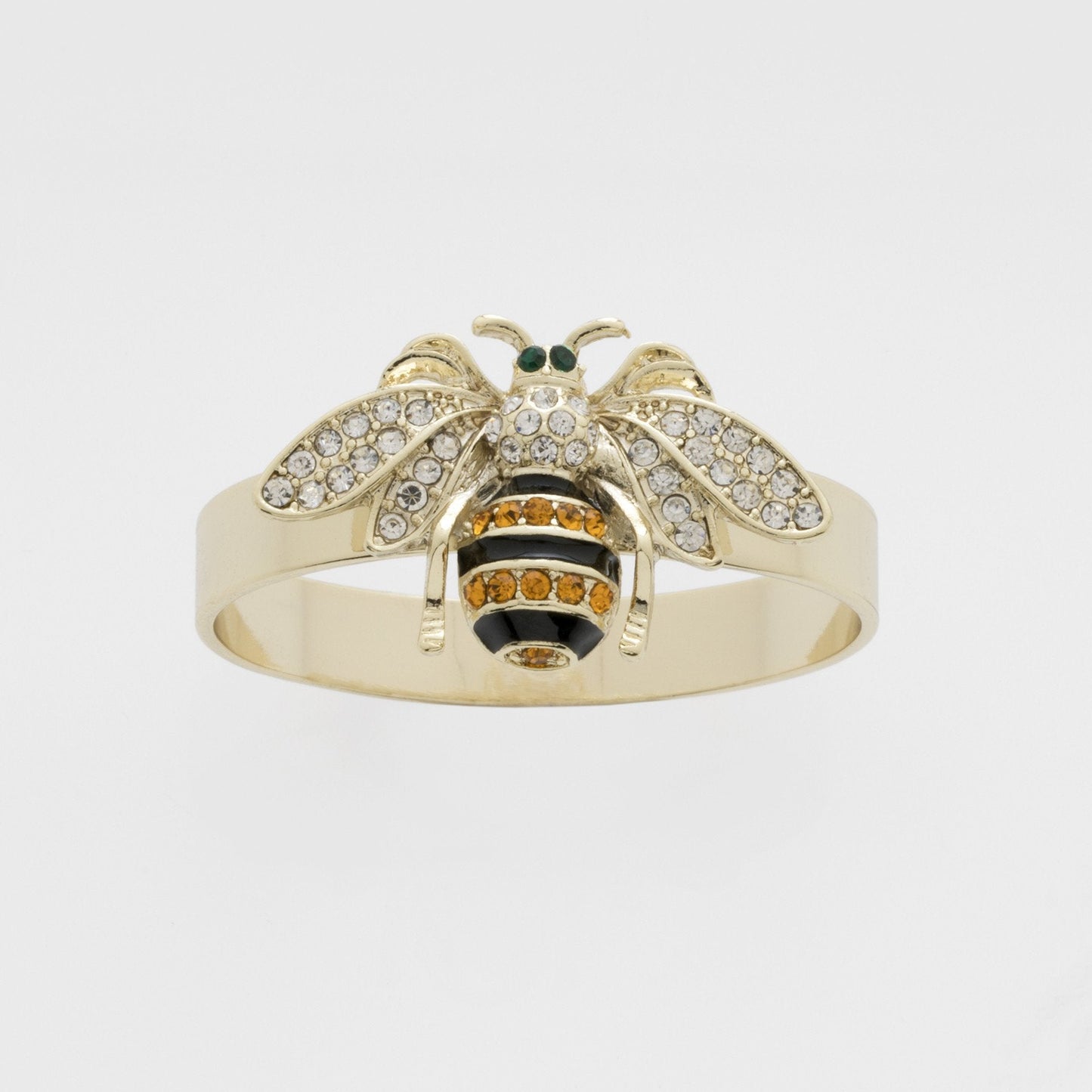 Skinny stripey bee napkin rings, set of four