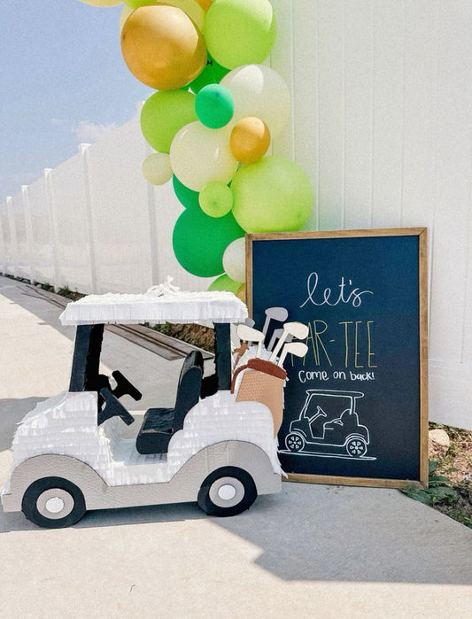Golf Cart Piñata – Sporty, Customizable, Ideal for Golf-Themed Parties and Sports Celebrations