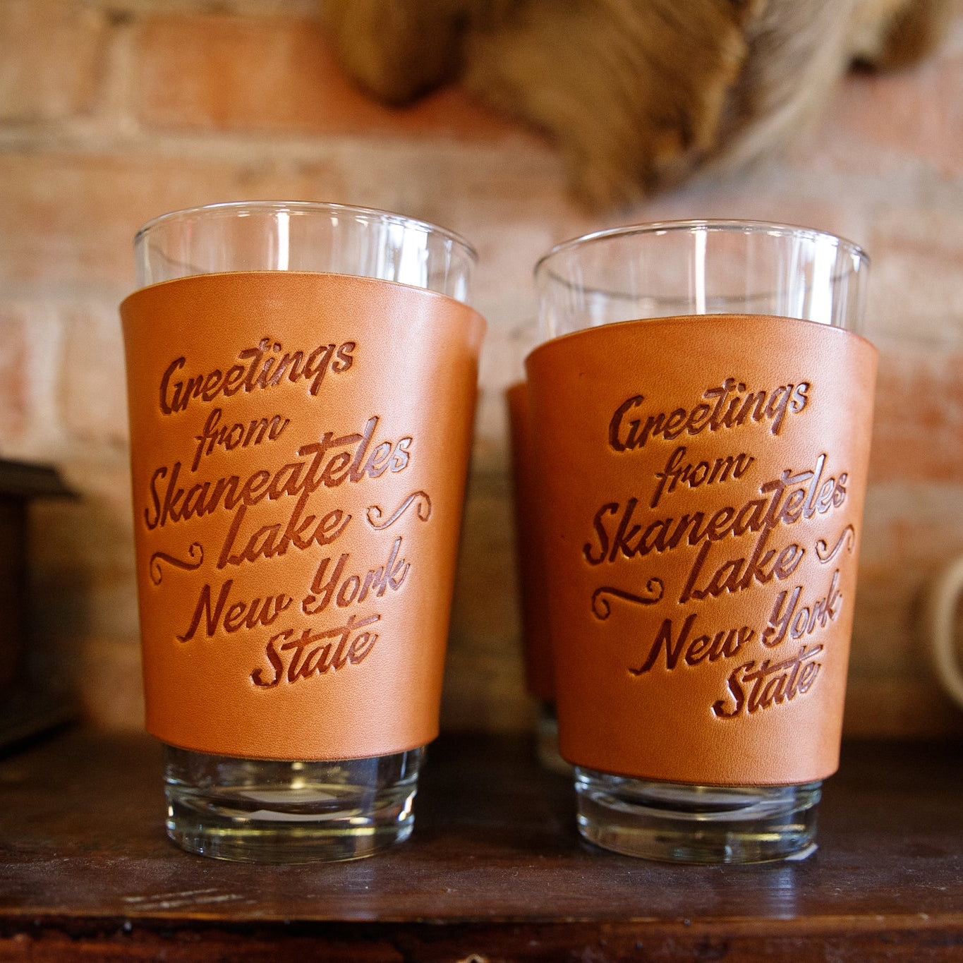 Leather Pint Glass  - USA Made