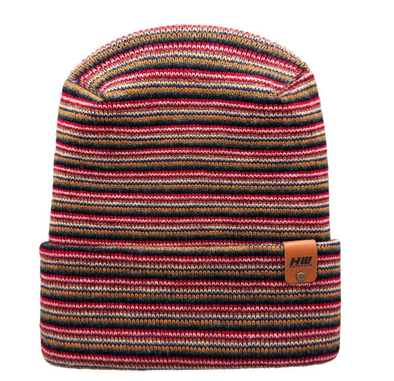 H-Stitch Beanie, Multi Color Knit Winter Hat- Made in USA
