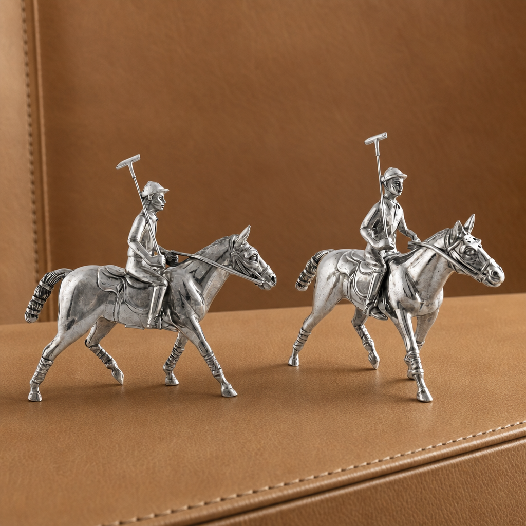 Pewter Polo Player Salt & Pepper Set