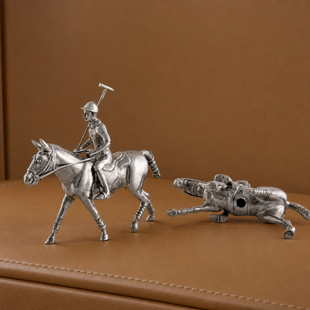 Pewter Polo Player Salt & Pepper Set