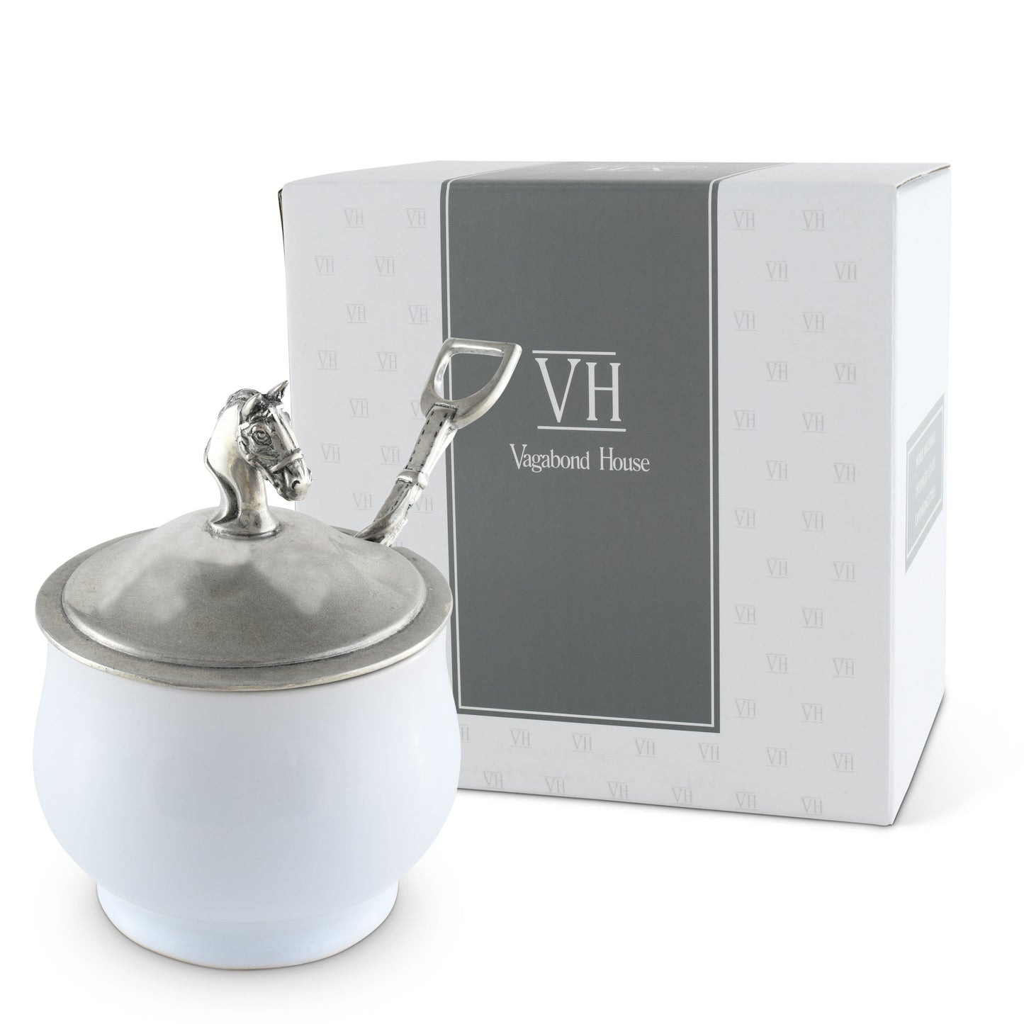 Equestrian Sugar Bowl and Spoon