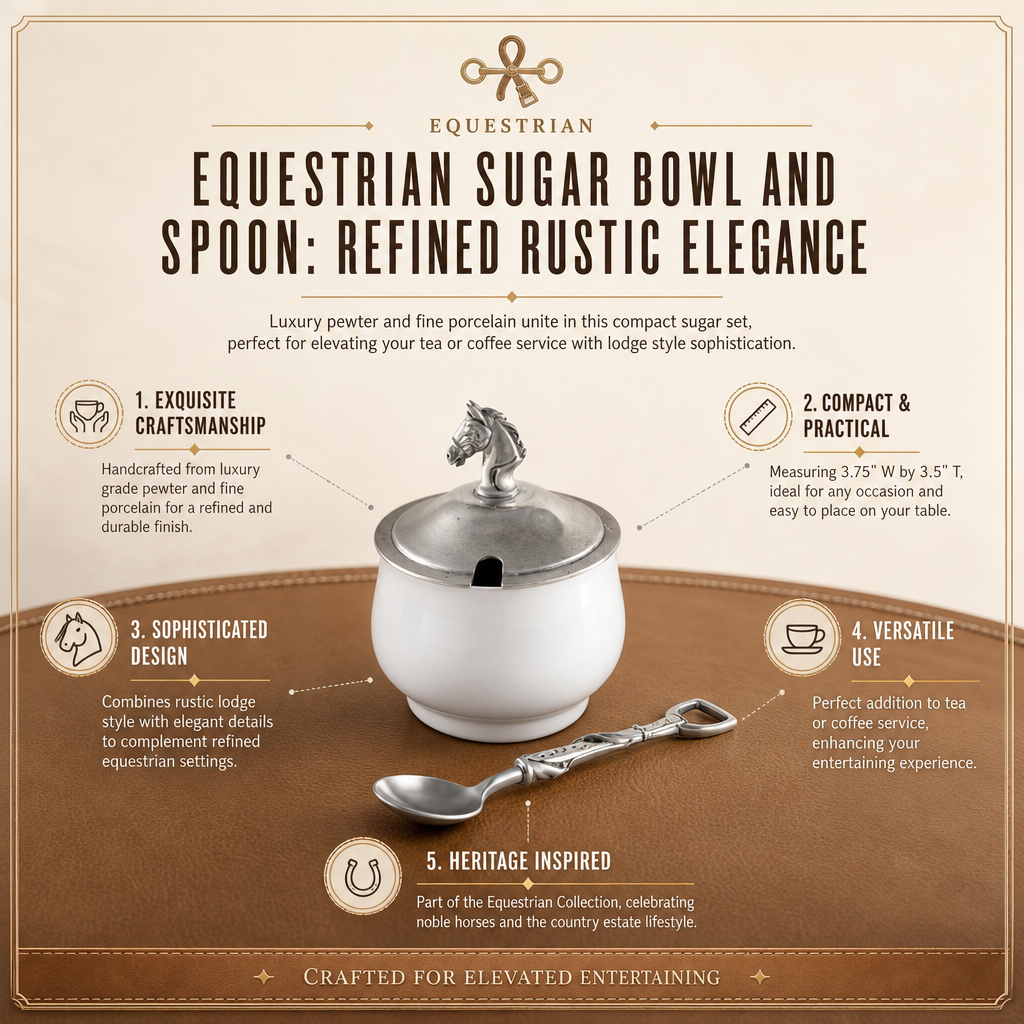 Equestrian Sugar Bowl and Spoon