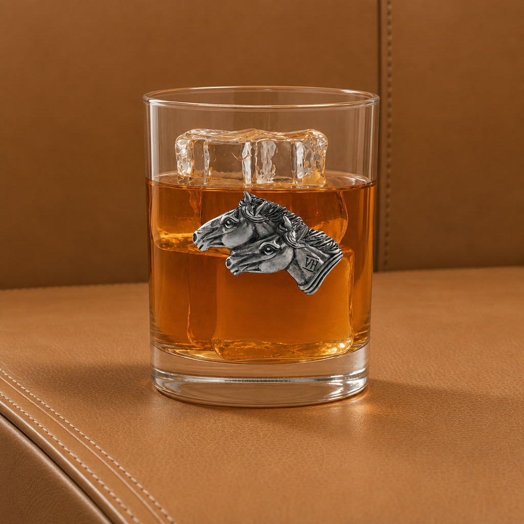 Running Horse Double Old Fashion Bar Glass