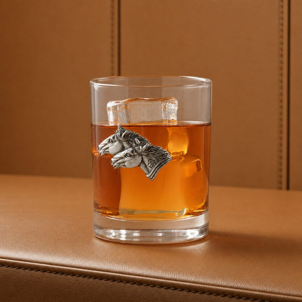 Running Horse Double Old Fashion Bar Glass