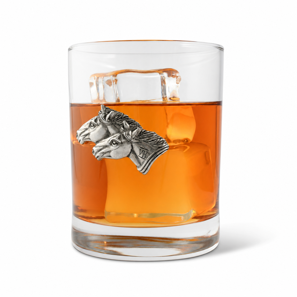 Running Horse Double Old Fashion Bar Glass