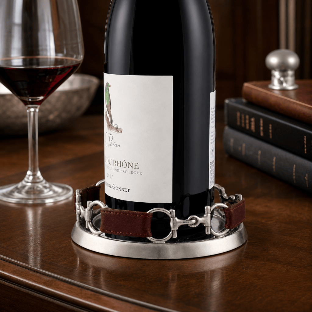 Equestrian Horse Bit Leather Wine Coaster