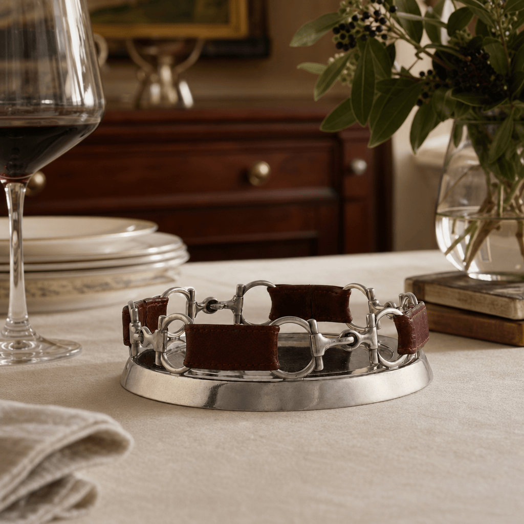 Equestrian Horse Bit Leather Wine Coaster