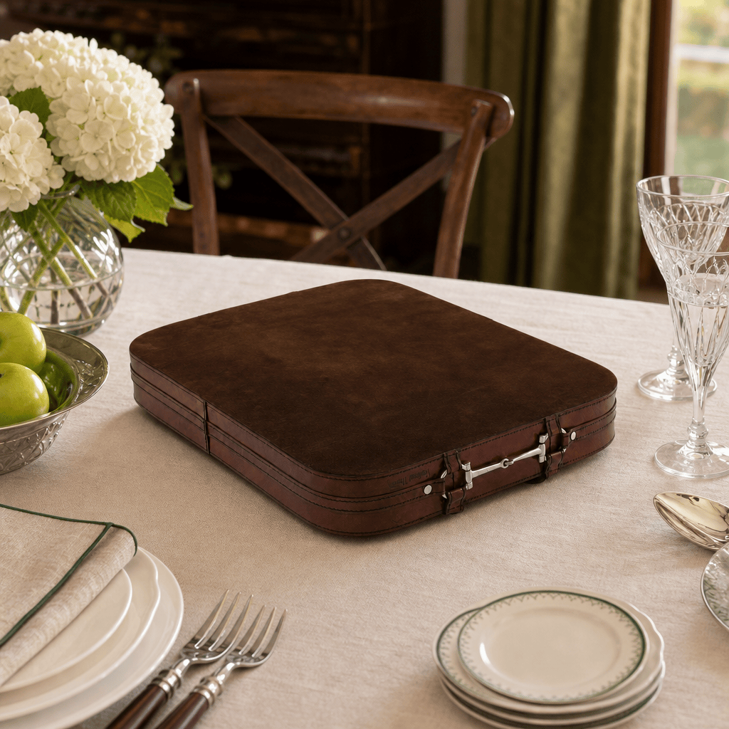 Premium Genuine Leather Bit Serving Tray – Perfect for Entertaining