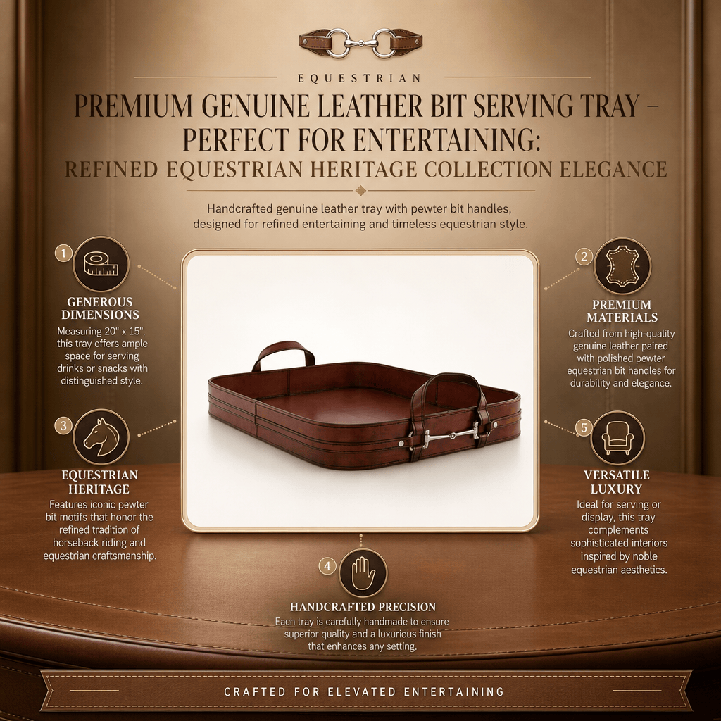 Premium Genuine Leather Bit Serving Tray – Perfect for Entertaining
