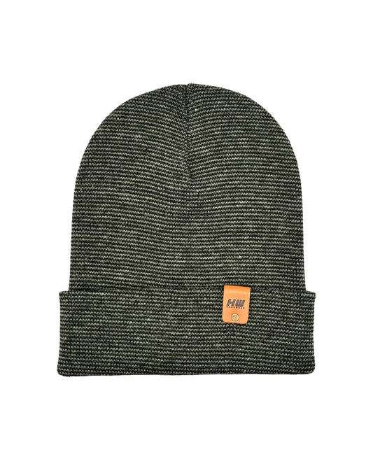 HAAKWEAR Traditional Classic Fusion Cuffed Beanie - Black / Green, Made in USA