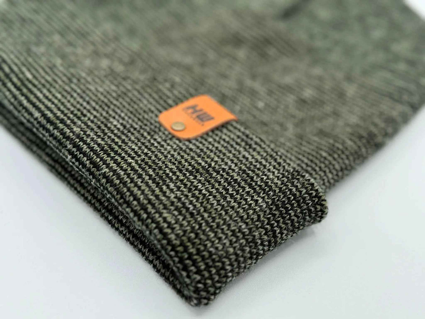 HAAKWEAR Traditional Classic Fusion Cuffed Beanie - Black / Green, Made in USA