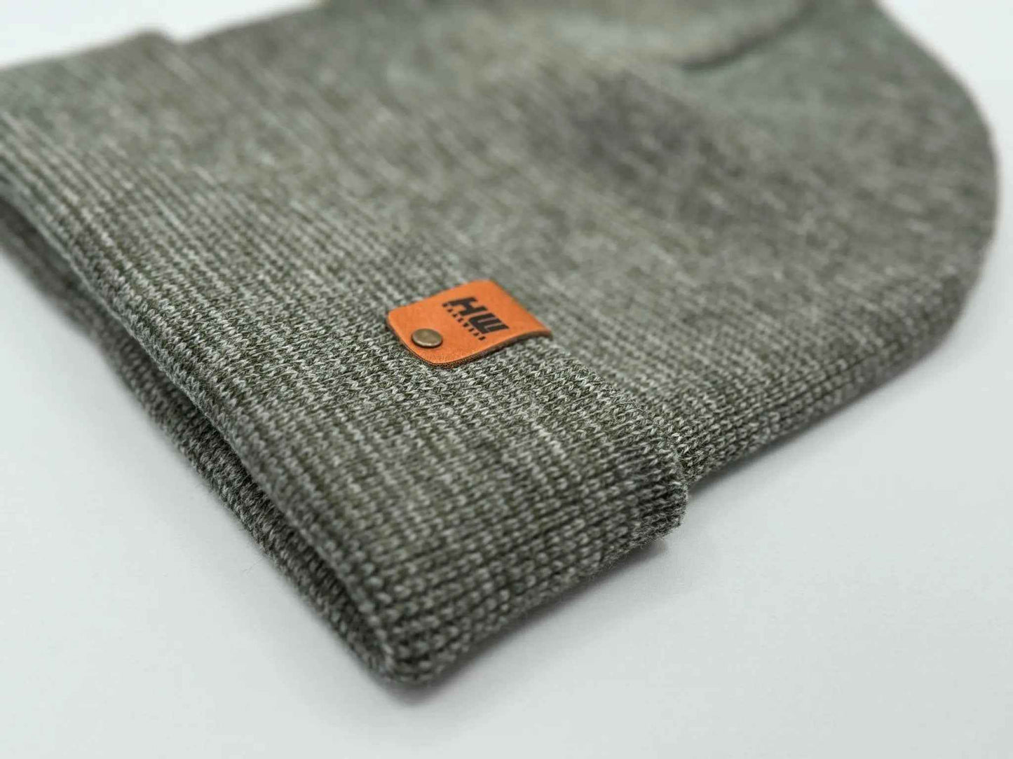 HAAKWEAR Traditional Classic Fusion Cuffed Beanie - Gray / Green, Made in USA