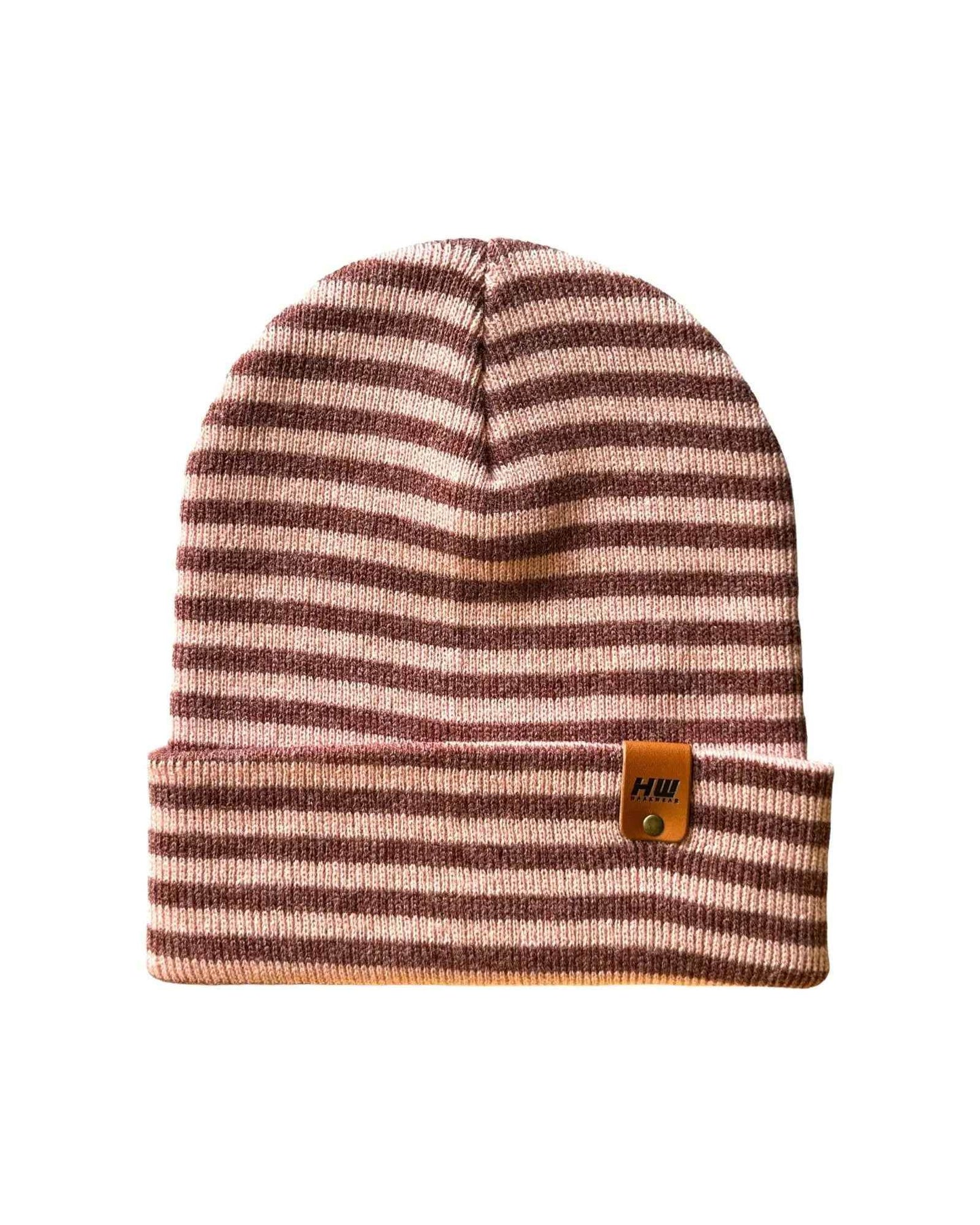 HAAKWEAR Traditional Classic RORO Cuffed Beanie / Hat - Burgundy / Pink, Made in USA