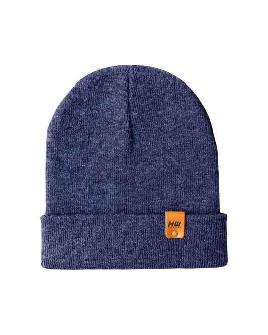 HAAKWEAR Traditional Denim Blue Beanie | Classic Cuffed Knit Hat | Made in USA