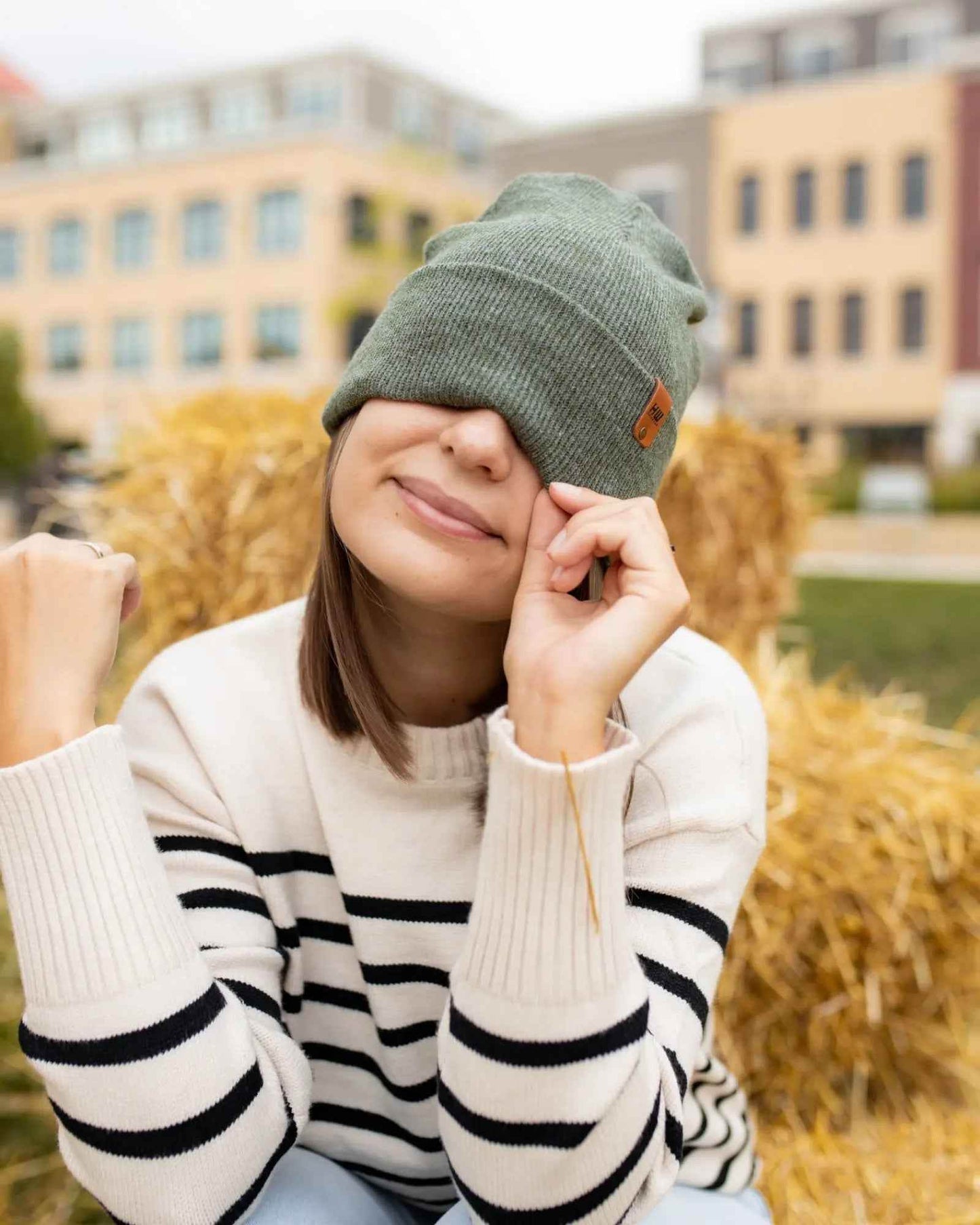 HAAKWEAR Traditional Forest Green Beanie | Classic Cuffed Knit Hat | Made in USA
