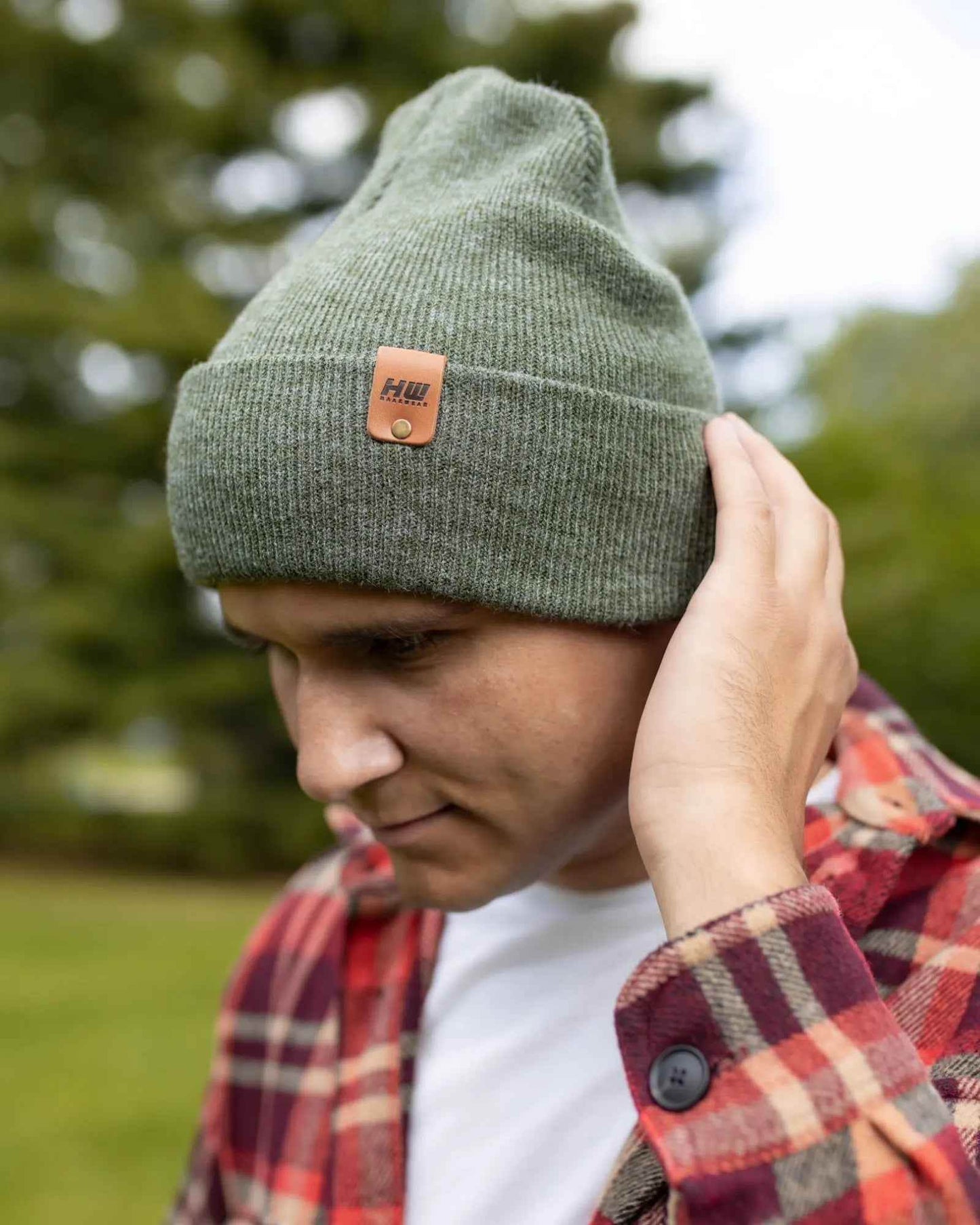 HAAKWEAR Traditional Forest Green Beanie | Classic Cuffed Knit Hat | Made in USA