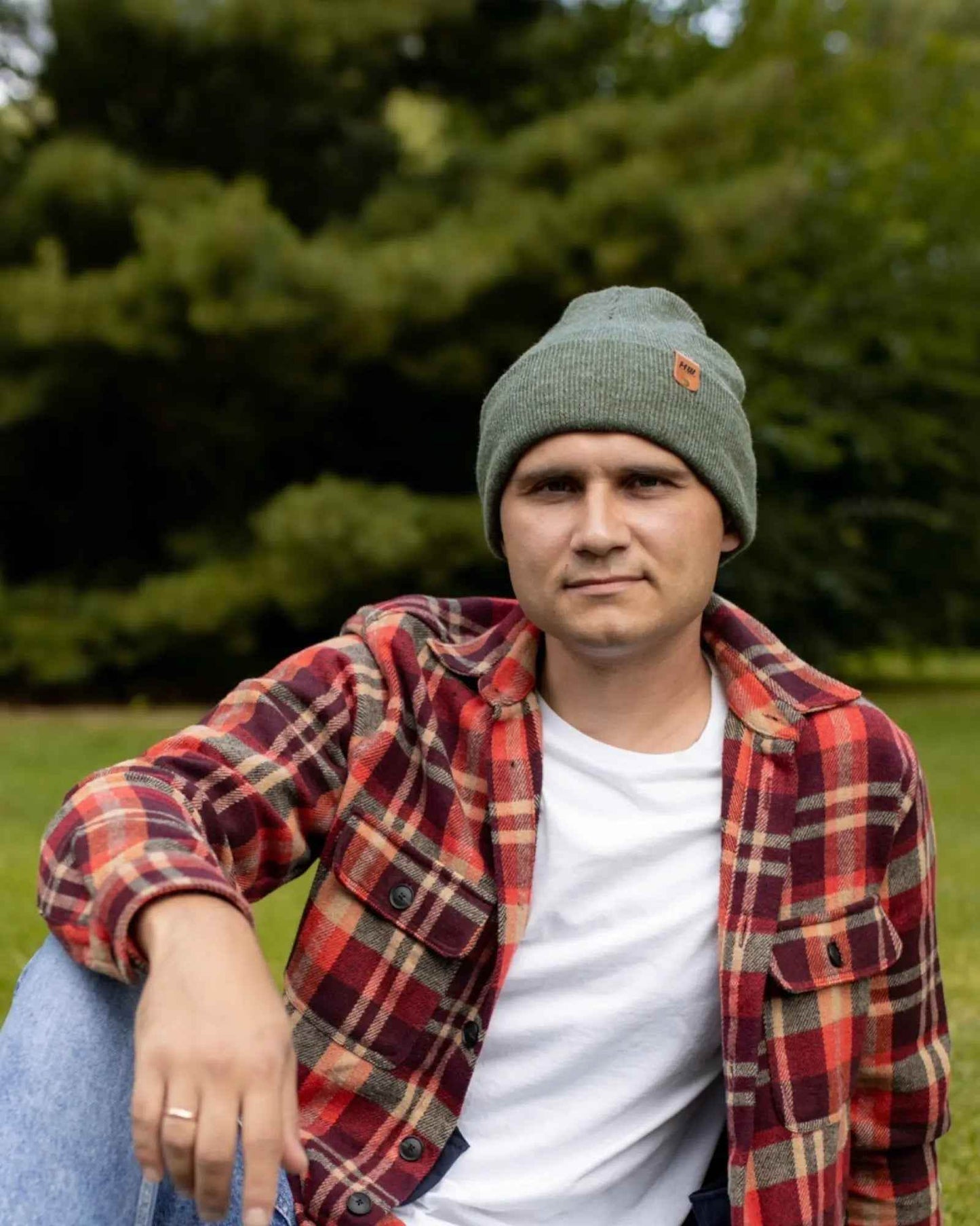 HAAKWEAR Traditional Forest Green Beanie | Classic Cuffed Knit Hat | Made in USA