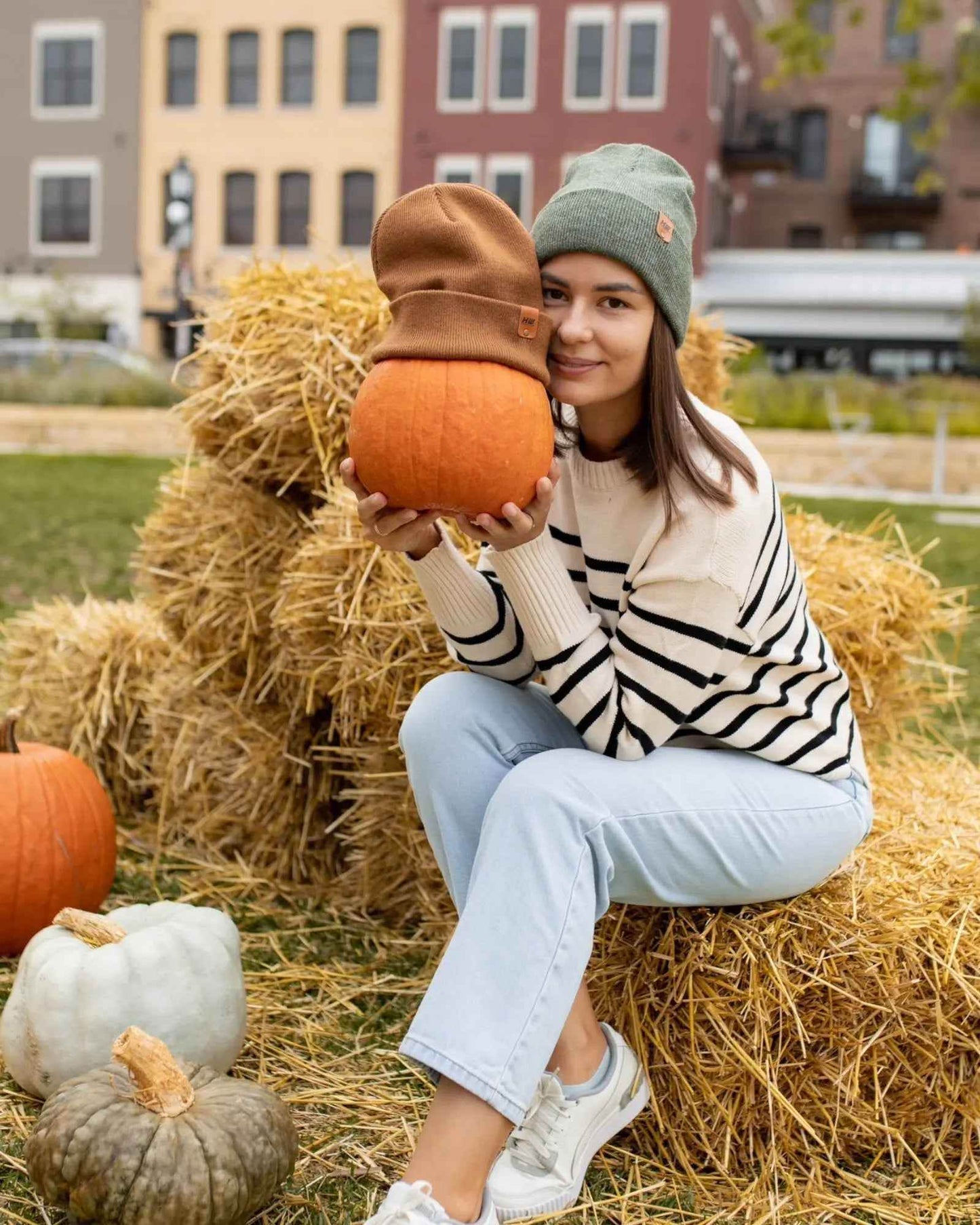 HAAKWEAR Traditional Forest Green Beanie | Classic Cuffed Knit Hat | Made in USA