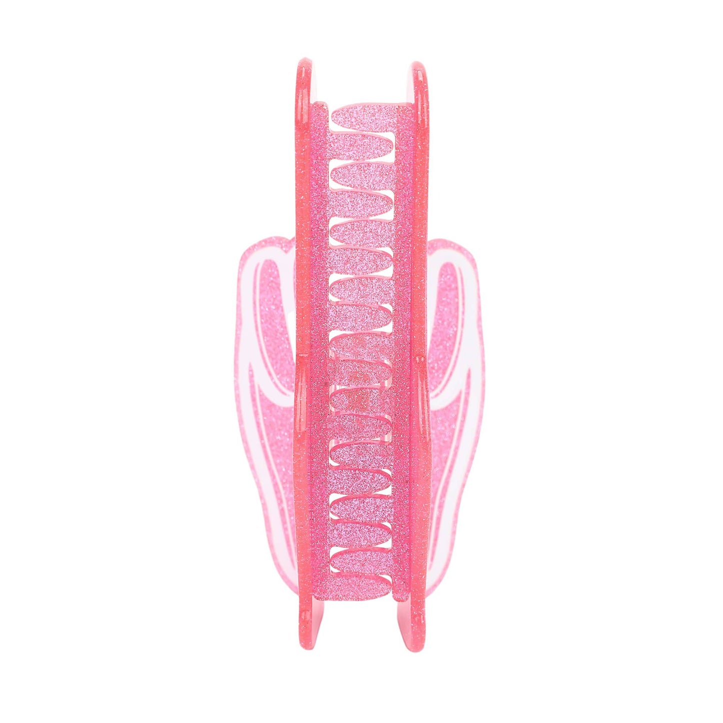 Pink Foam Finger Glitter Hair Claw Clip