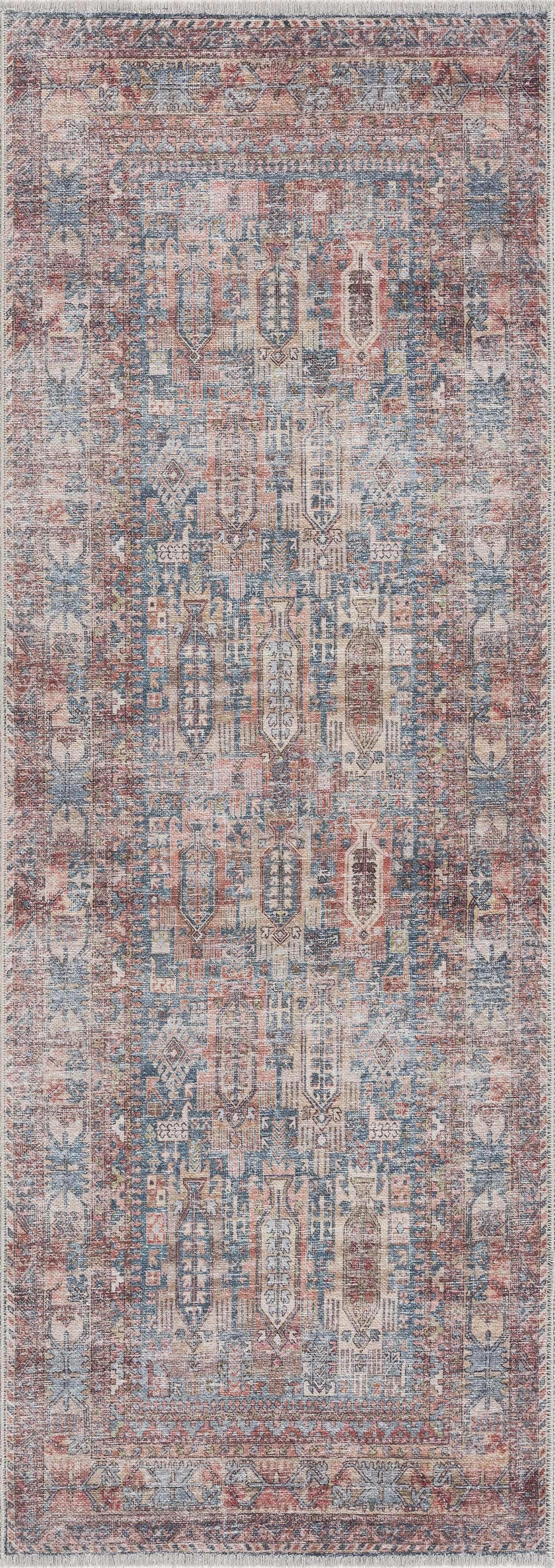 Burnt Orange Holi-2300 Washable Area Rug