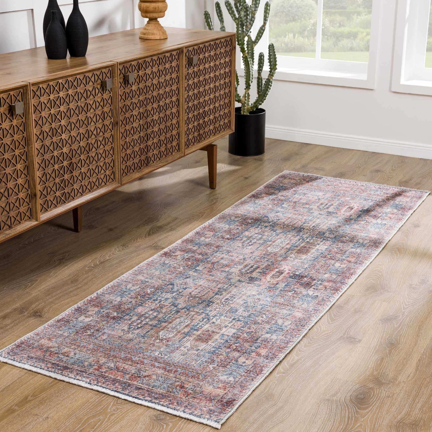 Burnt Orange Holi-2300 Washable Area Rug